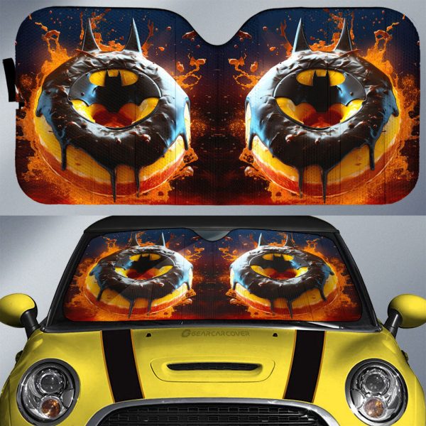 Chocolate Batman Donuts Car Sunshade Custom Girly Pattern Car Accessories