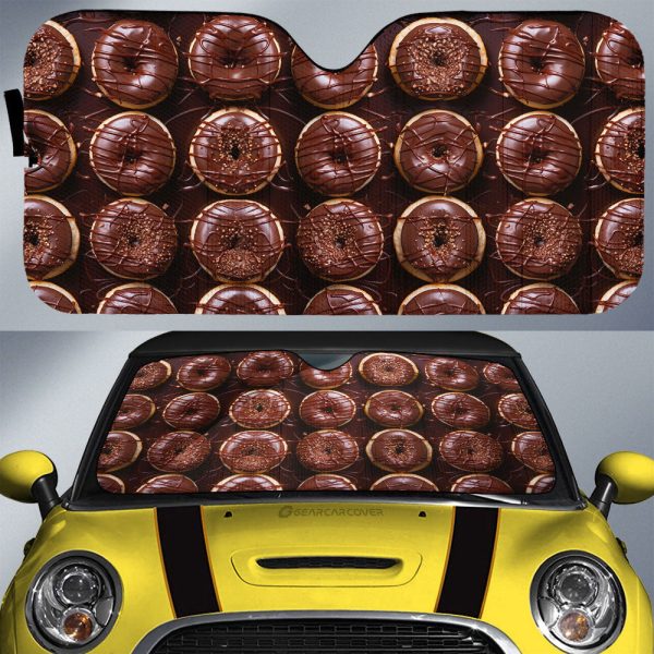 Chocolate Donuts Car Sunshade Custom Girly Pattern Car Accessories