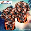 Cincinnati Bengals White Floral Stripe Hawaiian Shirt