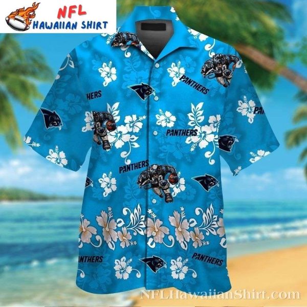 Classic Blue Floral Carolina Panthers Helmet NFL Hawaiian Shirt