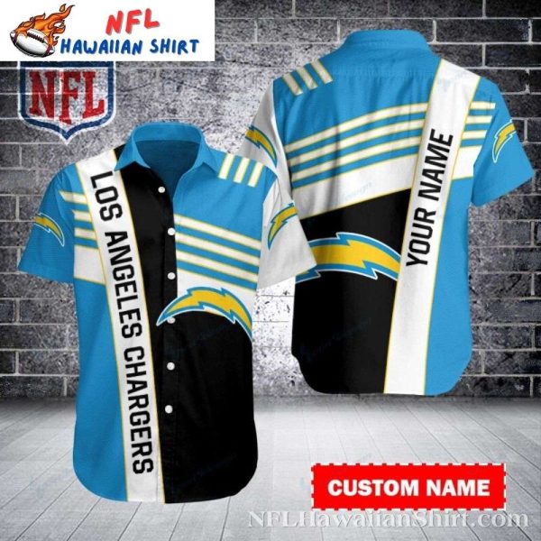 Classic Color Block Los Angeles Chargers Men’s Tropical Shirt