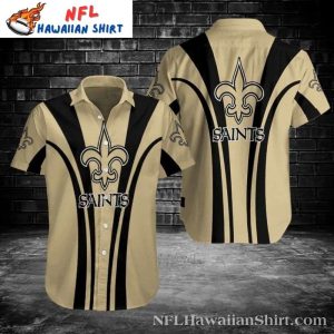 Classic Gold Rush NFL Saints Emblem Hawaiian Shirt For Men