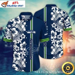 Classic Monochrome Stripe Seattle Seahawks Aloha Shirt