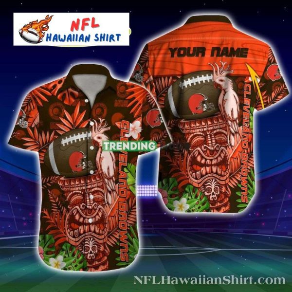 Cleveland Browns Surf’s Up – Tropical Tiki Football Hawaiian Shirt