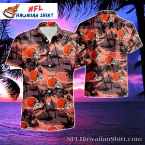 Cleveland Browns Tropical Evening – Sunset Palm Aloha Hawaiian Shirt