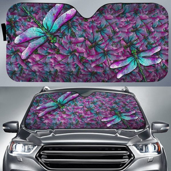 Colorful Dragonfly Car Sunshade Custom Colorful Car Accessories