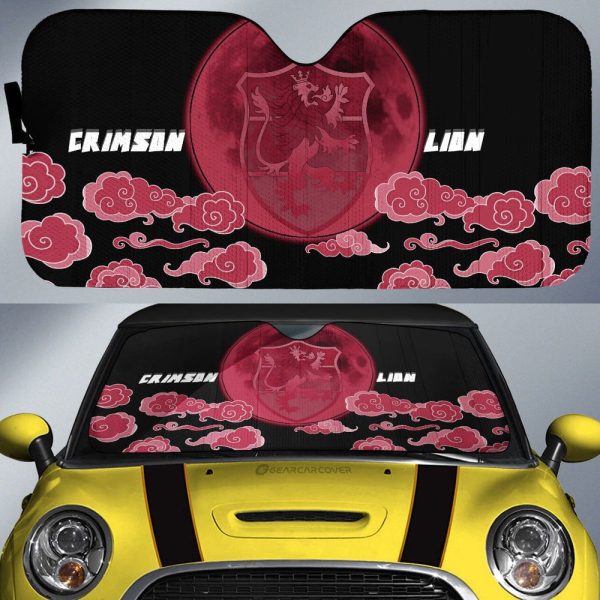 Crimson Lion Car Sunshade Custom Black Clover Anime Car Accessories