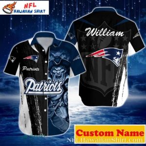 Custom Name Spectral Mascot New England Patriots Hawaiian Shirt