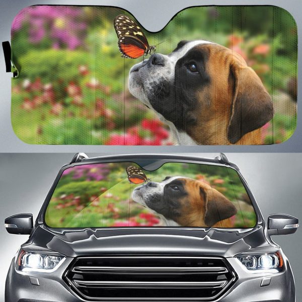 Cute Boxer Car Sunshade Custom Dog Car Accessories