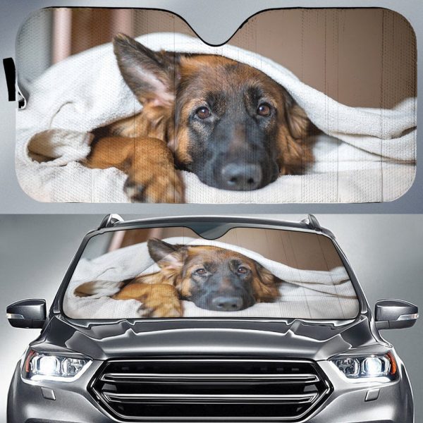 Cute German Shepherd Car Sunshade Custom Car Accessories