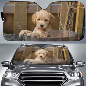 Cute Goldendoodle Car Sunshade Custom Car Accessories