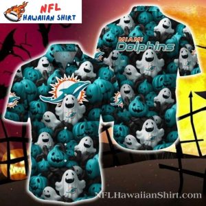 Cute Pumpkin Spooky Halloween Miami Dolphins Hawaiian Shirt