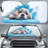 Cute Shih Tzu Car Sunshade Custom Car Accessories