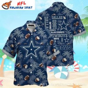 Dallas Cowboys Football Paradise Navy 1960 Edition Hawaiian Shirt