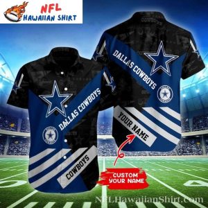 Dallas Cowboys Midnight Star Player’s Hawaiian Shirt – Custom Name Option