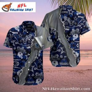 Dallas Cowboys Vintage Emblem Aloha Pattern Shirt