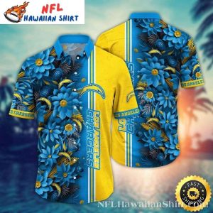 Daybreak Floral Los Angeles Chargers Mens Hawaiian Shirt