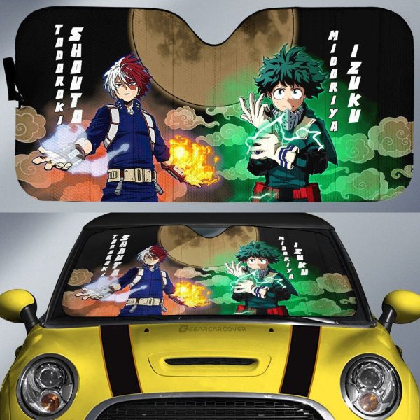 Deku And Shouto Car Sunshade Custom My Hero Academia Anime Car Accessories