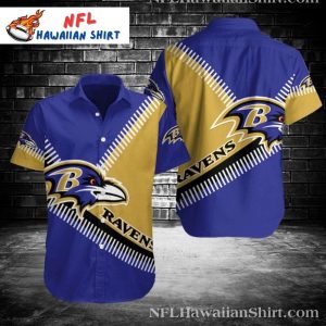 Diagonal Dash – Baltimore Ravens Hawaiian Shirt With Dynamic Stripe Pattern