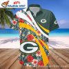 Diagonal Dash – Green Bay Packers Floral Stripe Hawaiian Shirt