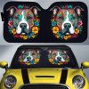 Dog Pitbull Floral Car Sunshade Custom Car Accessories