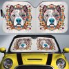 Dog Pitbull Floral Car Sunshade Custom Car Accessories