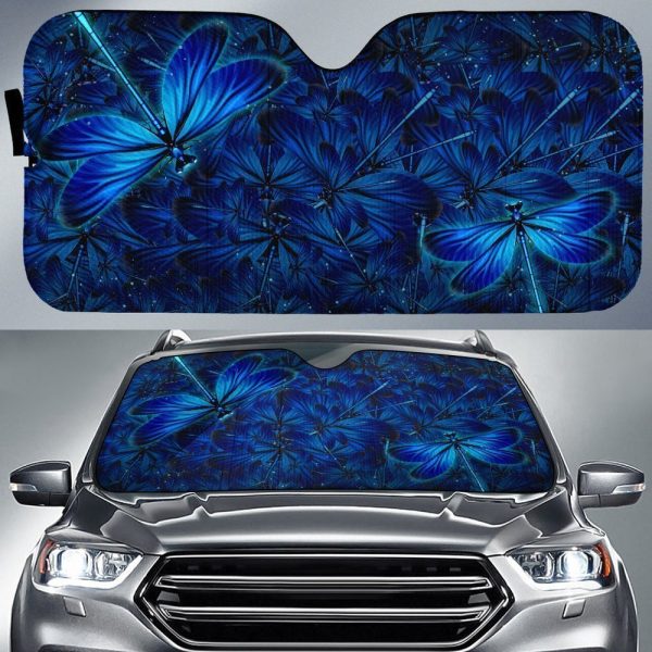 Dragonfly Car Sunshade Custom Blue Color Car Accessories