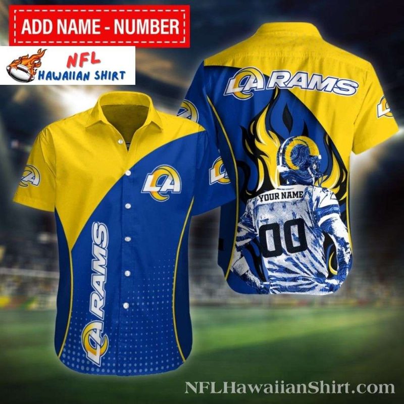 Dynamic Player Illustration LA Rams Custom Name Hawaiian Shirt - Hot ...
