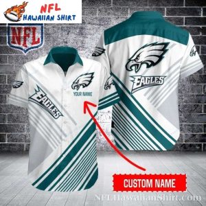 Eagles Striped Flight Custom Name Hawaiian Shirt