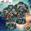 Eagles Tribal Pride Hawaiian Shirt In Midnight Green