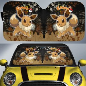 Eevee Car Sunshade Custom Tie Dye Style Anime Car Accessories