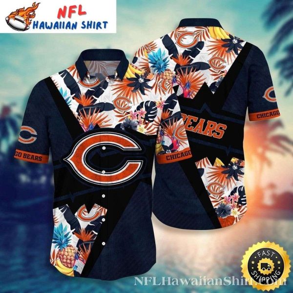 Electric Floral Charge – Chicago Bears Hawaiian Shirt Mens