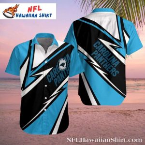 Electric Zigzag Carolina Panthers Tropical Personalized Hawaiian Shirt