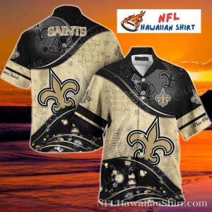 Elegant Fleur-de-Lis New Orleans Saints Tropical Hawaiian Shirt With Starry Night Theme