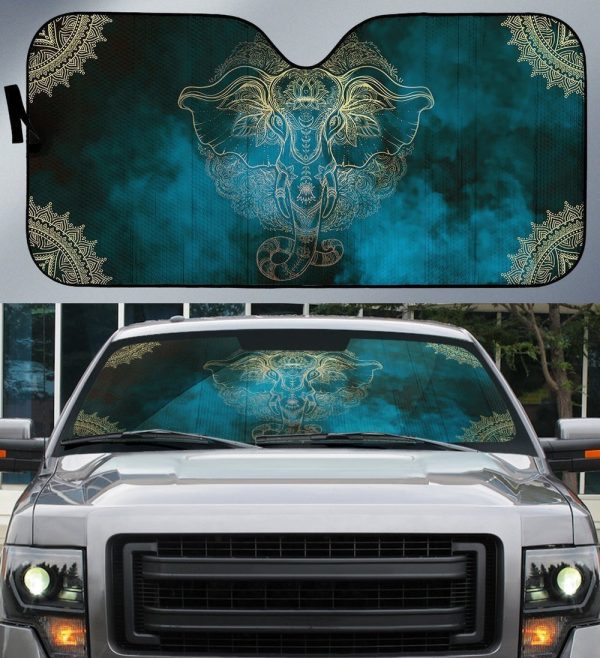 Elephant Mandala Car Sunshade Custom Car Interior Accessories