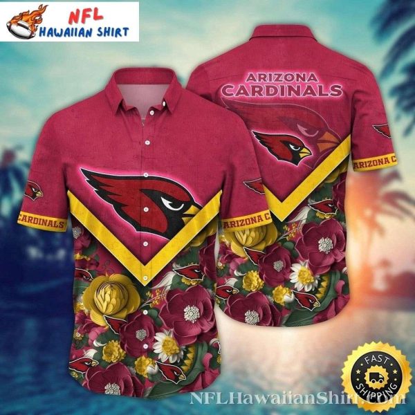 Endzone Bloom Maroon – NFL Cardinals Flowery Hawaiian Shirt