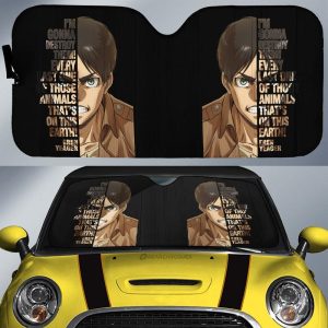 Eren Yeager Quotes Car Sunshade Custom Attack On Titan Anime Car Accessories