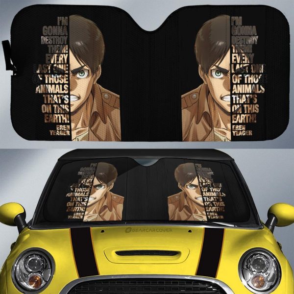 Eren Yeager Quotes Car Sunshade Custom Car Accessories