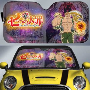 Escanor Car Sunshade Custom Manga Galaxy Style