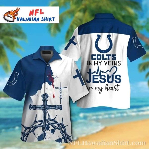 Faith And Football – Indianapolis Colts Spirituality Blend Hawaiian Shirt