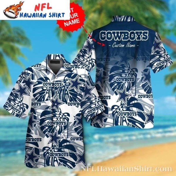 Fan-Favorite Navy And White Dallas Cowboys Hawaiian Pattern Shirt