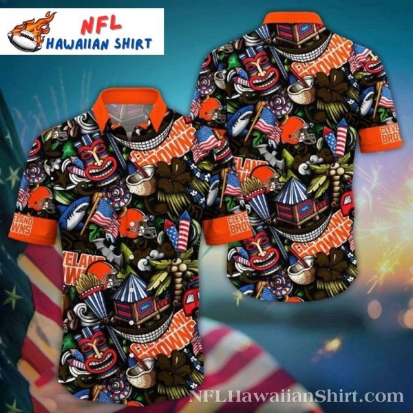 Festive Fanfare Cleveland Browns Aloha Hawaiian Shirt