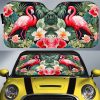 Flamingo Mixed Floral Car Sunshade Custom Car Accessories