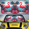 Flamingo Mixed Floral Car Sunshade Custom Car Accessories