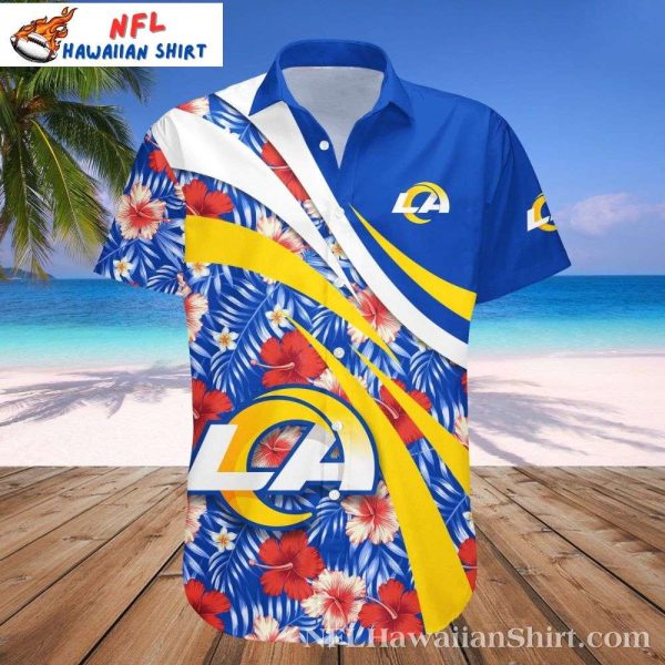 Floral Blitz LA Rams Hawaiian Shirt – Hibiscus Harmony