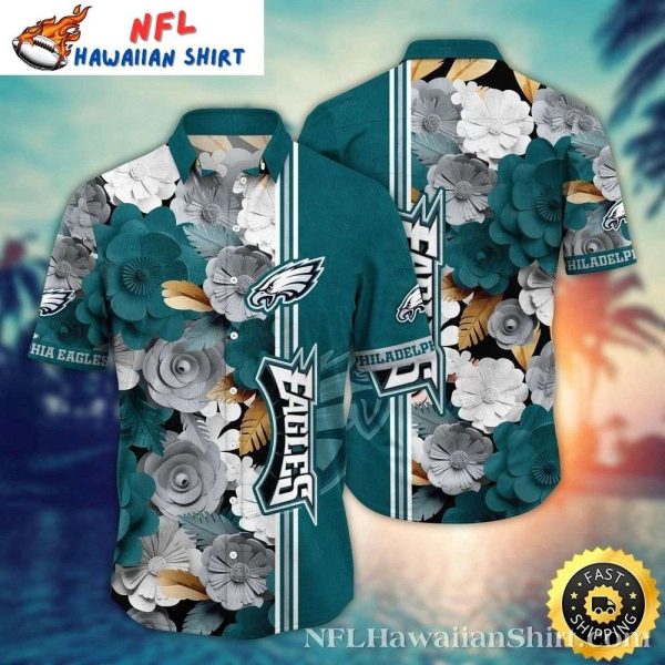 Floral Crest Of The Philadelphia Eagles Hawaiian Shirt