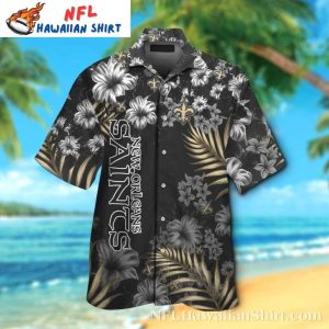 Floral Elegance New Orleans Saints Hawaiian Shirt Mens