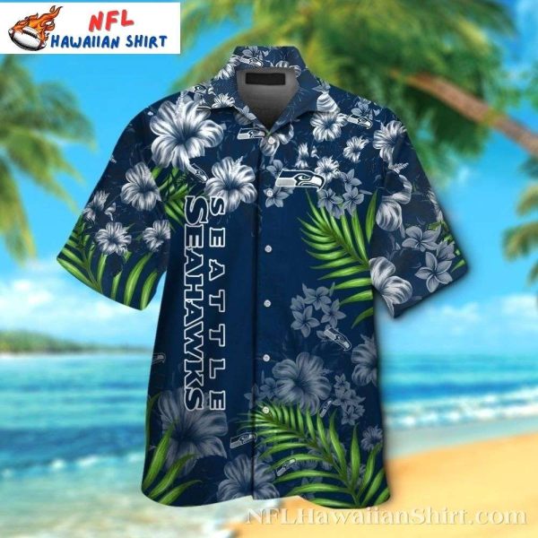 Floral Midnight Blue Seattle Seahawks Tropical Hawaiian Shirt