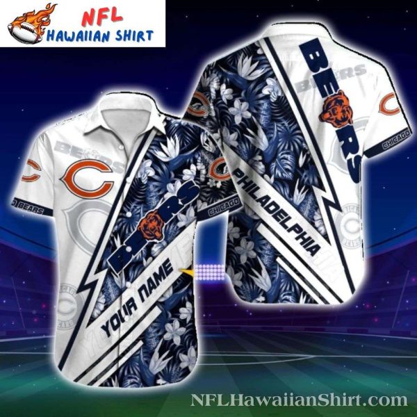 Floral Midnight Navy – Chicago Bears Hawaiian Shirt Mens