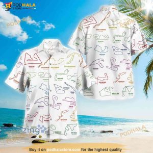 Formula 1 Race Tracks with Race Schedule Hawaiian Shirt